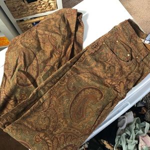 🌿 Brown Paisley Hippie Bootcut Pants 🌿